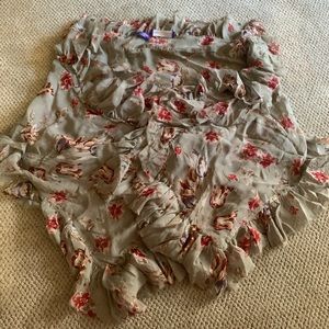 Ralph Lauren Floral Chiffon Ruffle Scarf